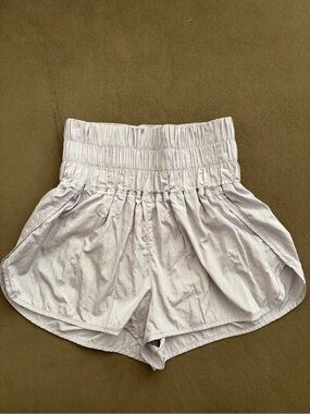 FP Movement by Free People Lavender High-Waist Smocked Athletic Shorts